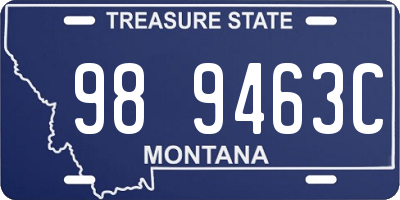 MT license plate 989463C