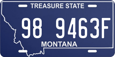 MT license plate 989463F
