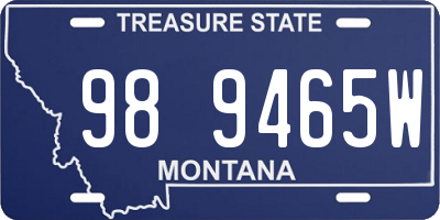 MT license plate 989465W