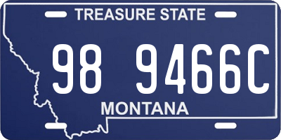 MT license plate 989466C