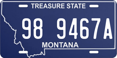MT license plate 989467A