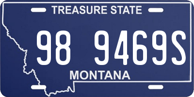 MT license plate 989469S