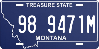 MT license plate 989471M