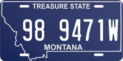 MT license plate 989471W