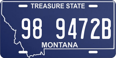 MT license plate 989472B