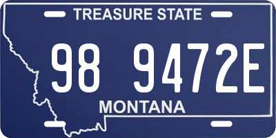 MT license plate 989472E