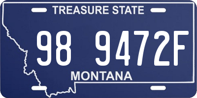 MT license plate 989472F