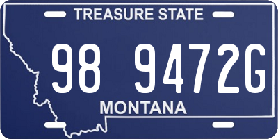 MT license plate 989472G