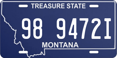 MT license plate 989472I