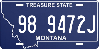 MT license plate 989472J