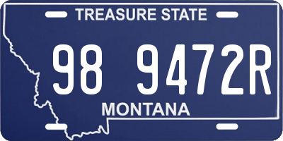 MT license plate 989472R