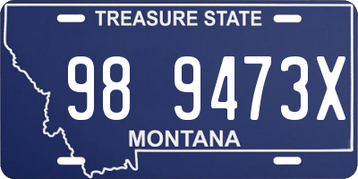 MT license plate 989473X