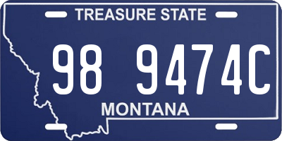 MT license plate 989474C