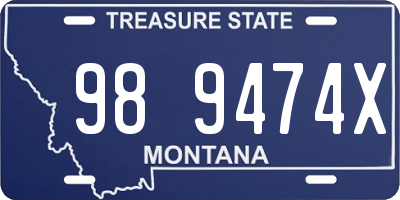 MT license plate 989474X