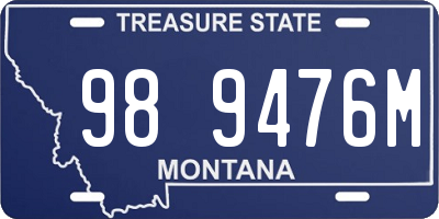 MT license plate 989476M