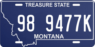 MT license plate 989477K
