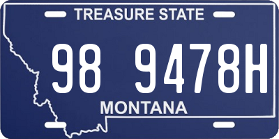 MT license plate 989478H