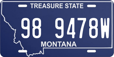 MT license plate 989478W