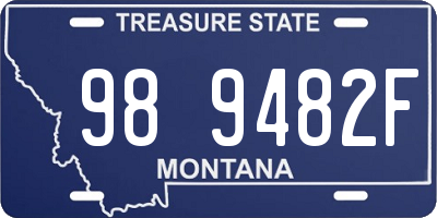 MT license plate 989482F