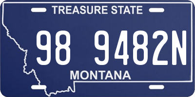 MT license plate 989482N