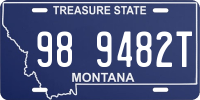 MT license plate 989482T