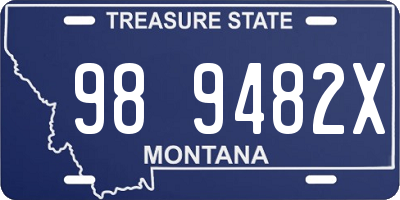 MT license plate 989482X