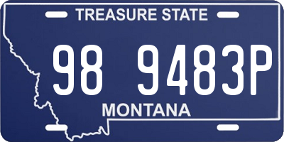 MT license plate 989483P