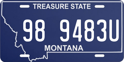MT license plate 989483U