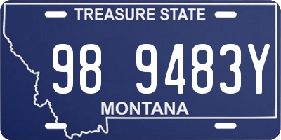 MT license plate 989483Y