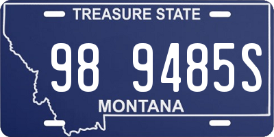MT license plate 989485S