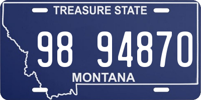 MT license plate 989487O