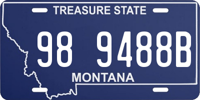 MT license plate 989488B