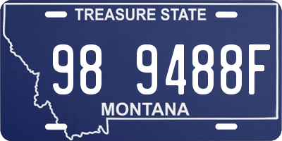 MT license plate 989488F