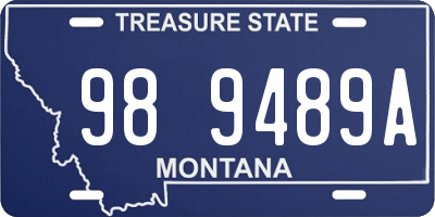 MT license plate 989489A