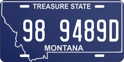 MT license plate 989489D
