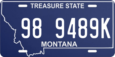 MT license plate 989489K