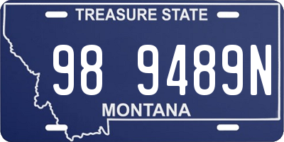 MT license plate 989489N