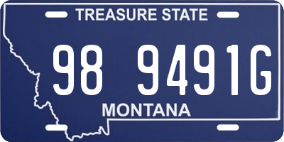 MT license plate 989491G