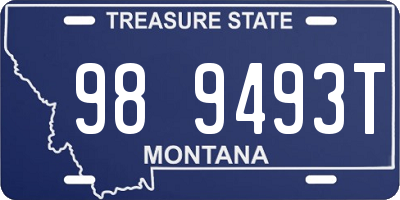 MT license plate 989493T