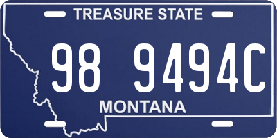 MT license plate 989494C