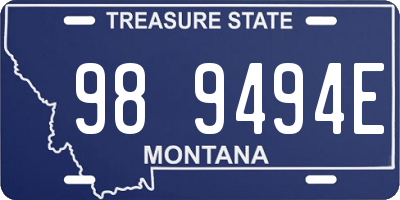 MT license plate 989494E