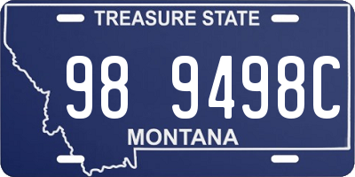 MT license plate 989498C