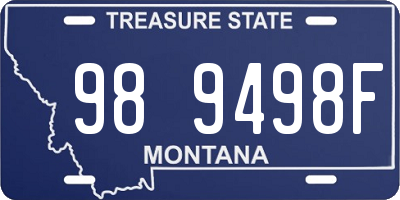MT license plate 989498F