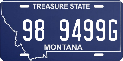 MT license plate 989499G