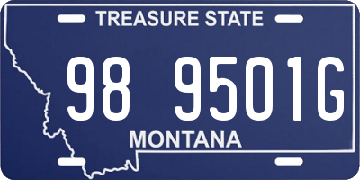 MT license plate 989501G