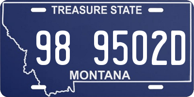 MT license plate 989502D