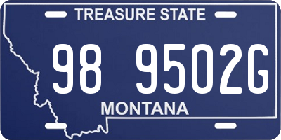 MT license plate 989502G