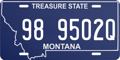 MT license plate 989502Q
