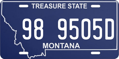 MT license plate 989505D