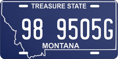 MT license plate 989505G